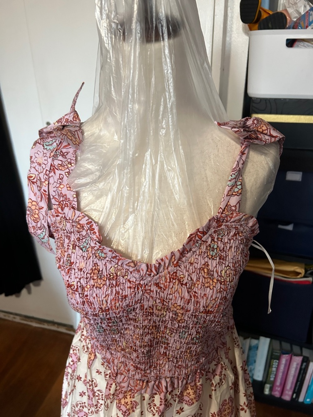 Nanette Lepore Pink & Cream Tiered Floral Maxi Dress size medium nwt - Picture 3 of 6